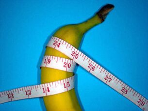 banana and centimeters symbolize an enlarged penis
