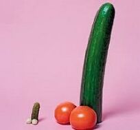 penis size large and small using vegetables as an example