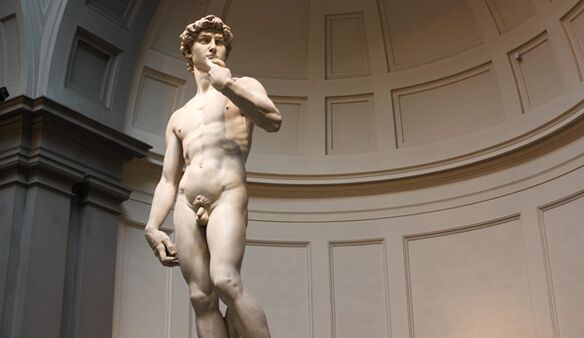 the nude sculpture symbolizes the enlargement of the penis